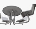 Umbrella Table With Chairs 3D模型