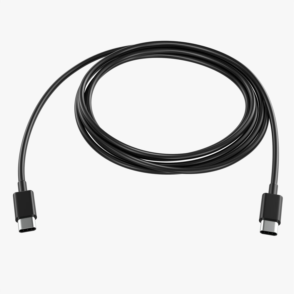 Usb C Cable Double sided Black 3D модель