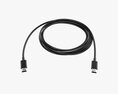 Usb C Cable Double sided Black 3D 모델 
