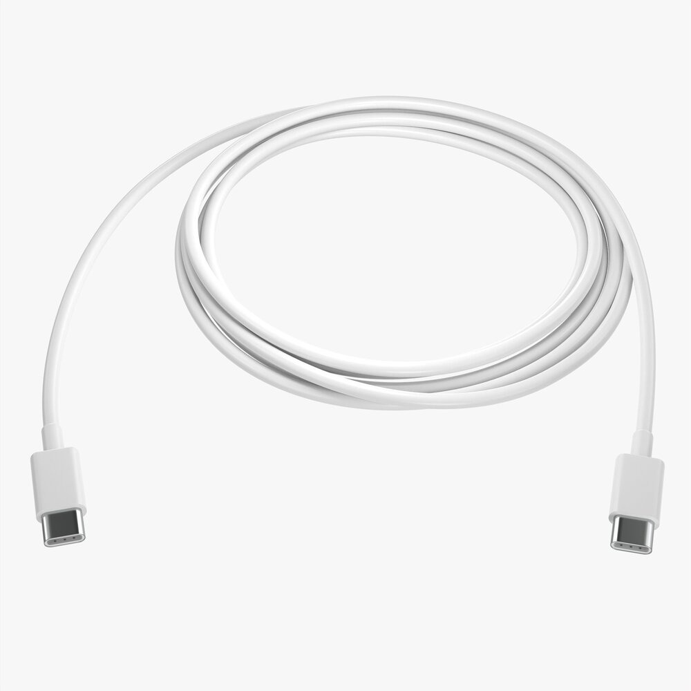 Usb C Cable Double Sided White 3D модель