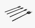 Usb C Lightning Cables Set Black 3d model
