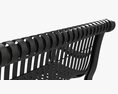 Vertical Slat Outdoor Bench With Arms 3D 모델 