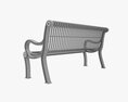 Vertical Slat Outdoor Bench With Arms Modello 3D