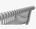 Vertical Slat Outdoor Bench With Arms Modelo 3D