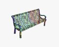 Vertical Slat Outdoor Bench With Arms Modèle 3d