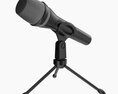 Vocal Microphone With Tripod 3D 모델 