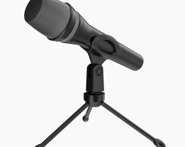 Vocal Microphone With Tripod 3D 모델 