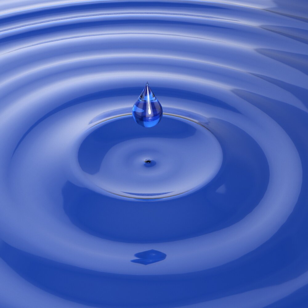 Water Surface With Drop 3d model