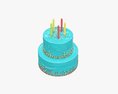 Birthday Cake With Candles And Candies Modelo 3d
