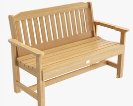 Wood Outdoor Garden Bench 3D model