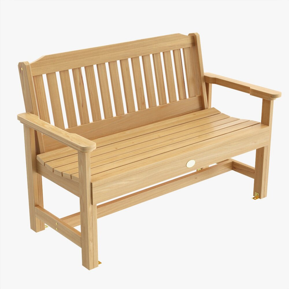 Wood Outdoor Garden Bench 3d model