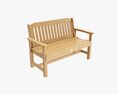 Wood Outdoor Garden Bench 3d model