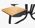 Wood Outdoor Umbrella Table With 4 Seats 3D-Modell