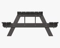Wood Picnic Table Dark 3D-Modell