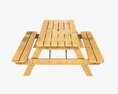 Wood Picnic Table Dirty 3D-Modell