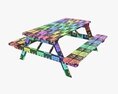 Wood Picnic Table Dirty 3D 모델 