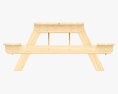 Wood Picnic Table Light 3D модель
