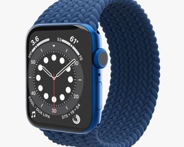 Apple Watch Series 6 Braided Solo Loop Blue 3D model