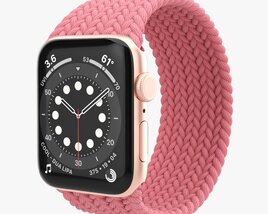 Apple Watch Series 6 Braided Solo Loop Gold Modello 3D
