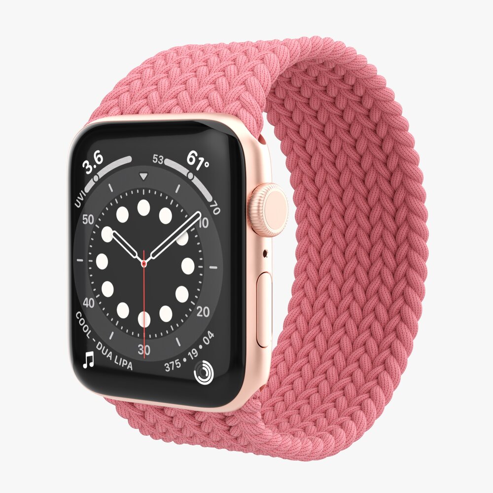Apple Watch Series 6 Braided Solo Loop Gold Modèle 3D