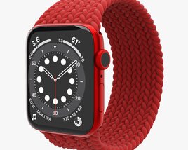 Apple Watch Series 6 Braided Solo Loop Red 3D model