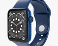 Apple Watch Series 6 Silicone Loop Blue 3D модель