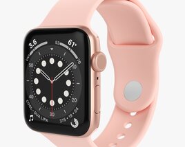 Apple Watch Series 6 Silicone Loop Gold 3D 모델 