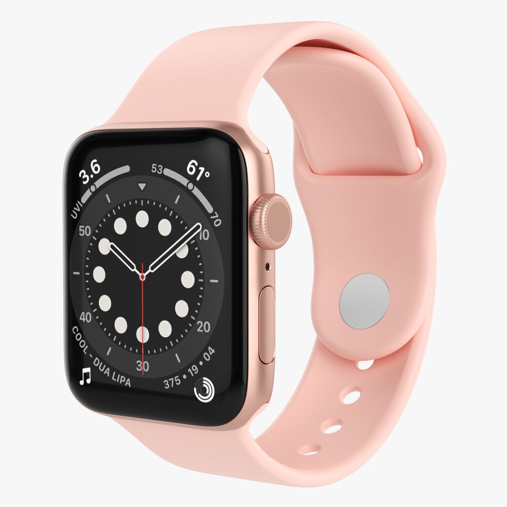 Apple Watch Series 6 Silicone Loop Gold 3D 모델 