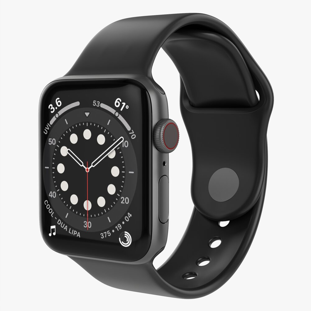 Apple Watch Series 6 Silicone Loop Gray 3D модель