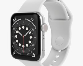 Apple Watch Series 6 Silicone Loop Silver 3D 모델 