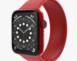 Apple Watch Series 6 Silicone Solo Loop Red Modelo 3D