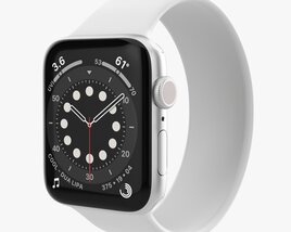 Apple Watch Series 6 Silicone Solo Loop Silver 3D model
