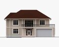 Building Villa Two-Story House With Garage 3D模型