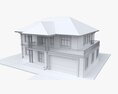 Building Villa Two-Story House With Garage 3Dモデル