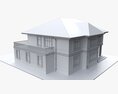 Building Villa Two-Story House With Garage Modello 3D