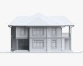 Building Villa Two-Story House With Garage 3D модель