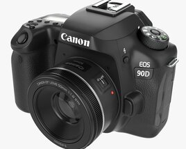 Canon Eos 90d Dslr Camera 50mm F1.8 Stm Lens 01 Modelo 3d