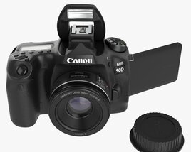 Canon Eos 90d Dslr Camera 50mm F1.8 Stm Lens 3D 모델 