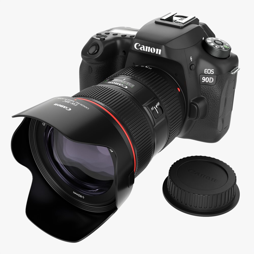 Canon Eos 90d Dslr Camera Ef 24-70mm F2.8l Ii Usm Lens 03 3D model