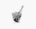 Champagne Bottle In Bucket With Ice 3D 모델 