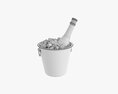 Champagne Bottle In Bucket With Ice 3D-Modell