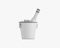 Champagne Bottle In Bucket With Ice 3Dモデル