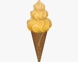 Ice Cream In Waffle Cone 01 3D model