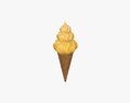 Ice Cream In Waffle Cone 01 3D-Modell