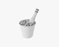Champagne Bottle In Glass Bucket With Ice Modello 3D