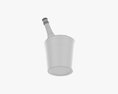 Champagne Bottle In Glass Bucket With Ice 3D модель