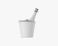 Champagne Bottle In Glass Bucket With Ice 3Dモデル