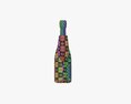 Champagne Bottle With Glass 3d model