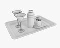 Cocktail With Shaker On Tray And Olives Modelo 3D