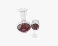 Decanter With Wine And Glass Modelo 3D